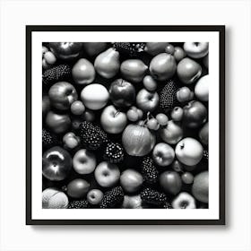 Black And White Fruit Art Print