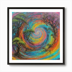 Spiral Tree Painting Art Print