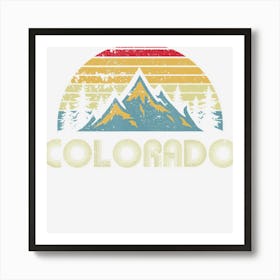 Colorado Retro Vintage Mountains Nature Hiking Art Print