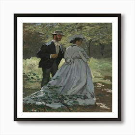 Bazille And Camille (Study For Déjeuner Sur L’Herbe ) (1865) Art Print