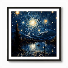 Celestial Brushstrokes: A Dance in Paramount Light Art Print