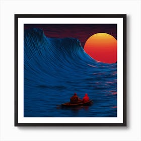 Sunset On A Wave Art Print