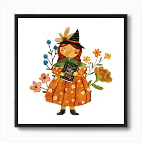 Little Witch With Book Art Print