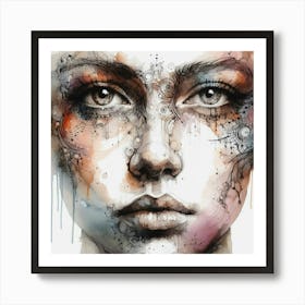 Abstract Of A Woman'S Face 4 Art Print