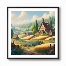 Disney Village Art Print