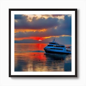 Sunset Cruise Ship 13 Art Print