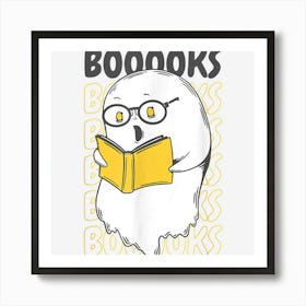 Booooks! Spooky Ghost Funny Books Reading Meme Halloween Boo Art Print