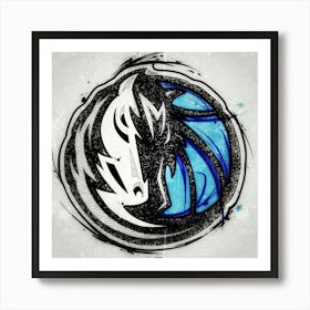 Dallas Mavericks Logo, logo , Dallas art, basketball Logo, team, ballers, I love this game, nba,nba logo, sports, sport art, fans art, red, white, blue, Mavs. 1 Art Print