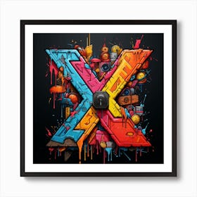 Graffiti Letter X Art Print