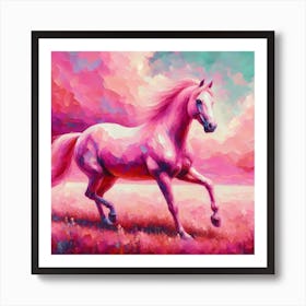 Pink Horse Painting 2 Art Print