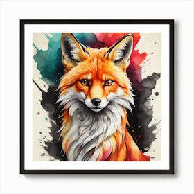 Red Fox Painting Art Print