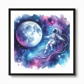 Astronaut In Space Art Print