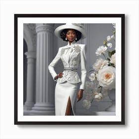 Woman In A White Dress 4 Art Print