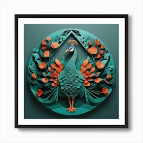 Minimalist, Peacock 1 Art Print