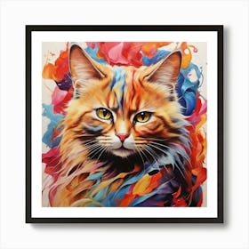 Splatter Cat Art Print