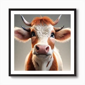 Cow With Horns Art Print