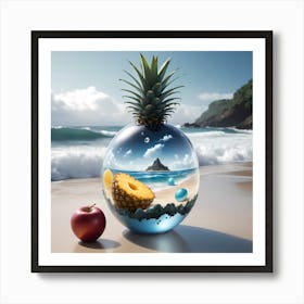 Pineapple In A Glass Art Print