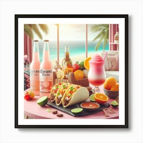 Corona and tacos Art Print