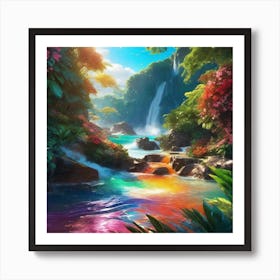 Rainbow Waterfall 5 Art Print