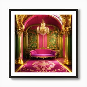 Futuristic Beautiful French Mansion Interior Glamo (22) Art Print