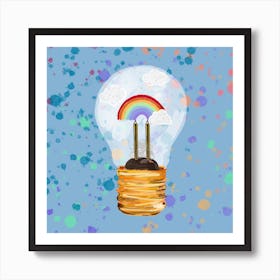 Rainbow Light Bulb Art Print