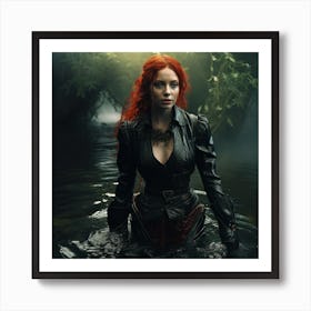 Red Hairedisexploringswampsv3 Art Print