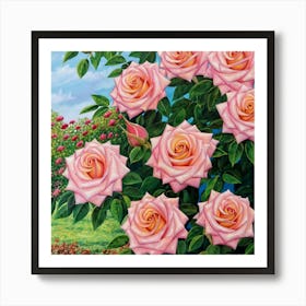 Pink Roses Art Print