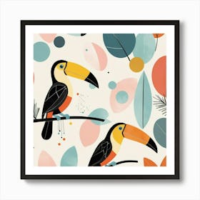 Default Mid Century Geometric Toucan Nursery Art 0 Art Print