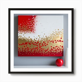 Cuadro Abstracto Rojo Y Dorado Art Print