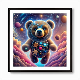 Teddy Bear In Space 2 Art Print