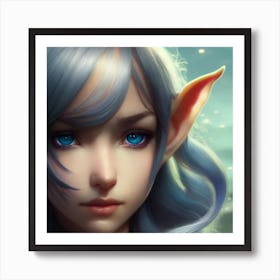 Elf Girl Hyper-Realistic Anime Portraits 4 Art Print