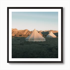 Canvas Tent Camping Square Art Print