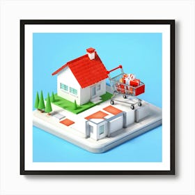 Buyer Shopping Cart Asset Concept Investment Building Purchase House Buy Home Residential (11) Art Print