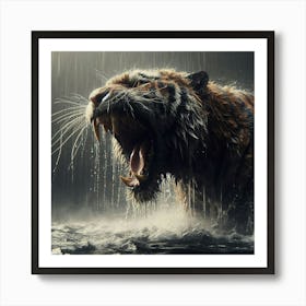 Tiger In The Rain Art Print