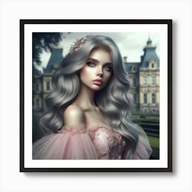 Beautiful Girl With Long Hair 1 Art Print