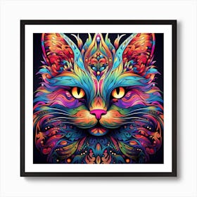 Colorful Cat 4 Art Print