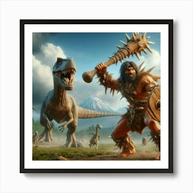 Prehistoric Battle 3 Art Print