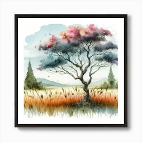 Watercolor Of A Tree Art Print