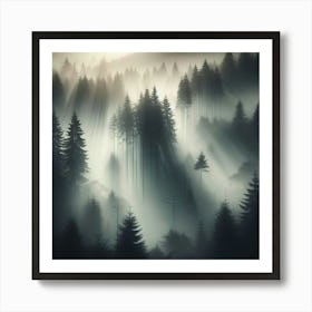 Forest In The Mist Art Print