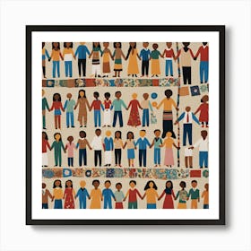 People Holding Hands Art Print