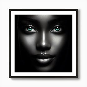 Black Woman With Green Eyes 38 Art Print