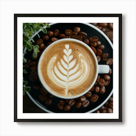 Coffee And Coffee Beans 4 Art Print