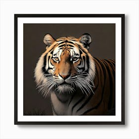 Firefly Minimalist Silhouette Of A Royal Bengal Tiger 60146 (2) Art Print