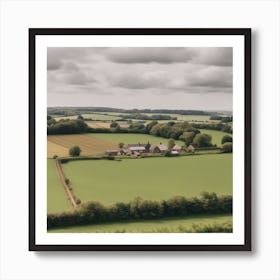 Aerial View Of A Farm 3 Art Print