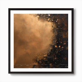 'Sunlight' Black And Gold Wall Art Art Print