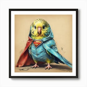 Superman Parrot Art Print