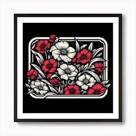 Poppies In A Frame 1 Art Print