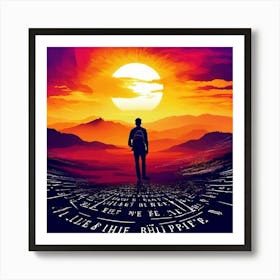 E Life Is What Happens While Youre Busy Making Other Plans , Man Walking Through The Desert Art Print