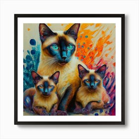 Simese Family Art Print