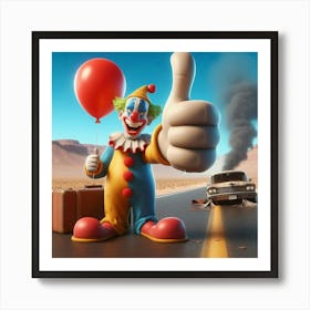 Hitchhiking Clown 5 Art Print